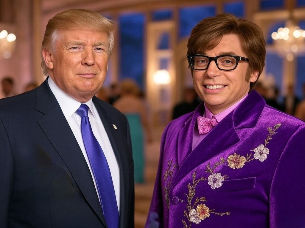 "A British philanthropist, Sir Austin Powers, has agreed to invest $2 trillion in the US, which will create over one hundred million jobs. MAGA!"