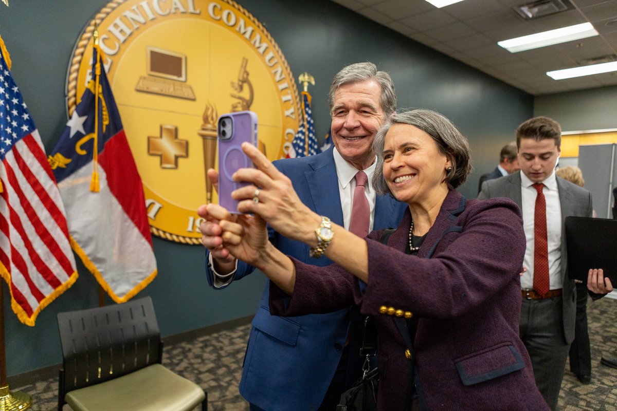 NC_Governor's tweet photo. A Stronger Workforce for North Carolina: Today, Gov. Cooper celebrated the Finish Line Grant program and investments in community college and workforce training over the past eight years. https://t.co/zeOPW1bhN9