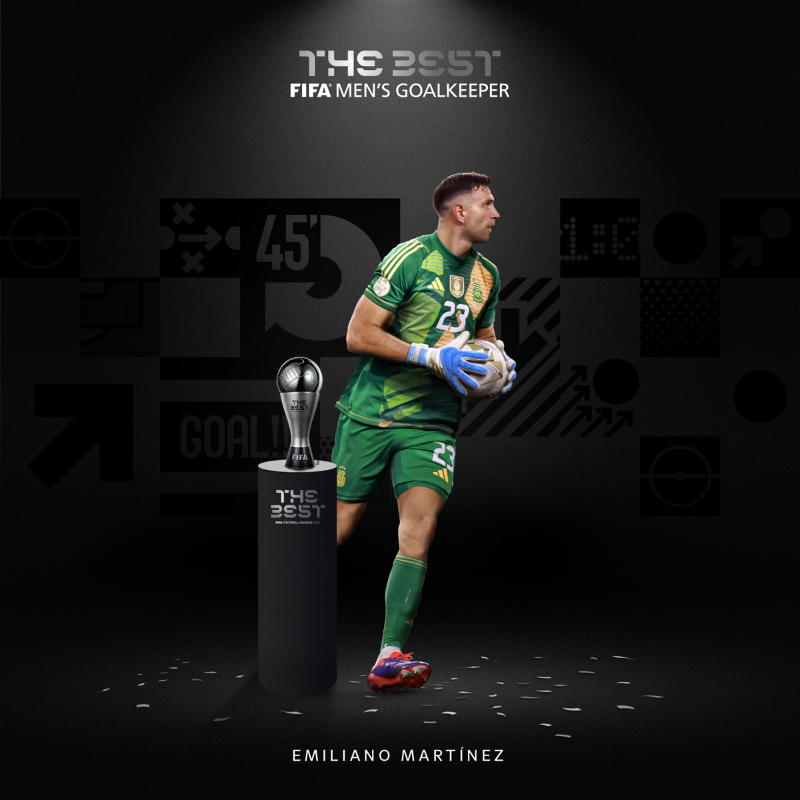 FIFAWorldCup's tweet photo. Dibu's done it again.

Emi Martinez is #TheBest FIFA Men's Goalkeeper for the second time in three years! 🧤🧤