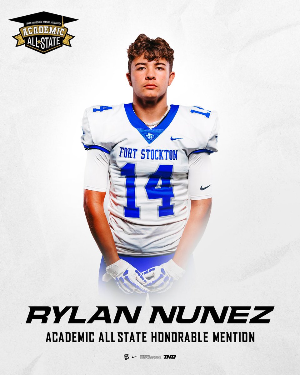 Fort Stockton Football (@fortstocktonfb) on Twitter photo Big shoutout to Rylan Nunez (SR) for receiving THSCA Academic All-State Honorable Mention! This is a HUGE accomplishment. Way to go Rylan! <a href="/thecoachhickman/">Jeremy Hickman</a> Big shoutout to Rylan Nunez (SR) for receiving THSCA Academic All-State Honorable Mention! This is a HUGE accomplishment. Way to go Rylan! <a href="/thecoachhickman/">Jeremy Hickman</a>