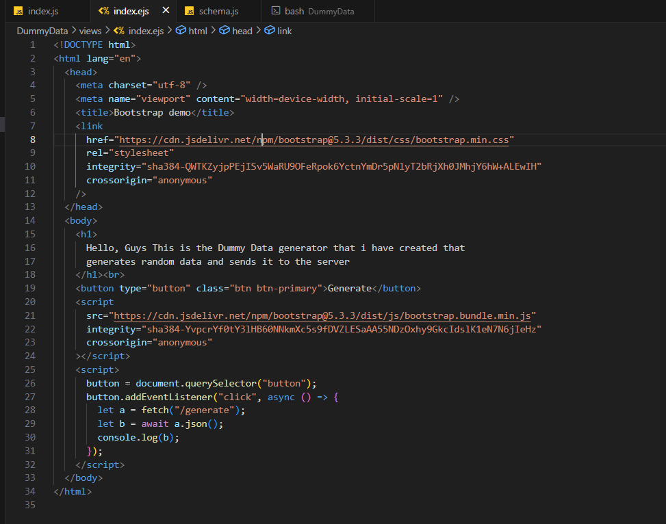 CodeJoker07's tweet photo. 🚀 Excited to share my latest project: a Dummy Data Generator using #ExpressJS and #MongoDB! This tool generates random data and stores it seamlessly. Perfect for testing or demo purposes. #WebDevelopment #NodeJS #Coding #TechCommunity https://t.co/XHRKmrIXTD