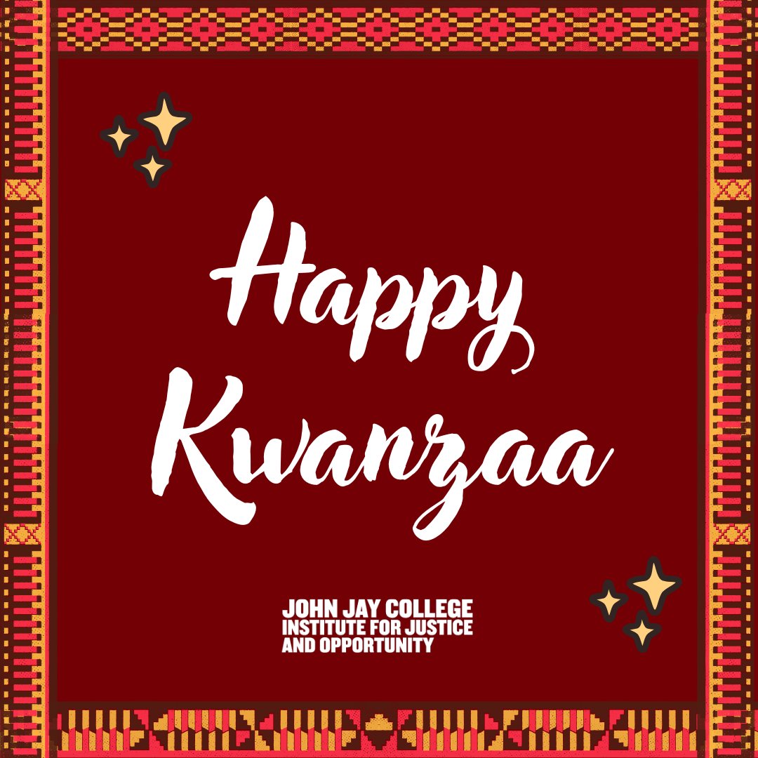 This week, we celebrate the principles of unity, self-determination, and collective work that inspire us to create opportunities for the dynamic students we are so honored to serve.

Wishing you a joyful and meaningful Kwanzaa! 
🖤💚❤️
#HappyKwanzaa #JohnJayInstitute