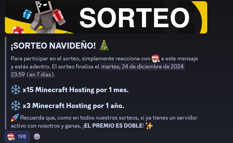 HolyHosting's tweet image. SORTEO ACTIVO EN NUESTRO DISCORD, 51 MESES DE MINECRAFT HOSTING PARA USTEDES 🎄🧡

discord.holy.gg (CANAL DE SORTEOS) 🚀