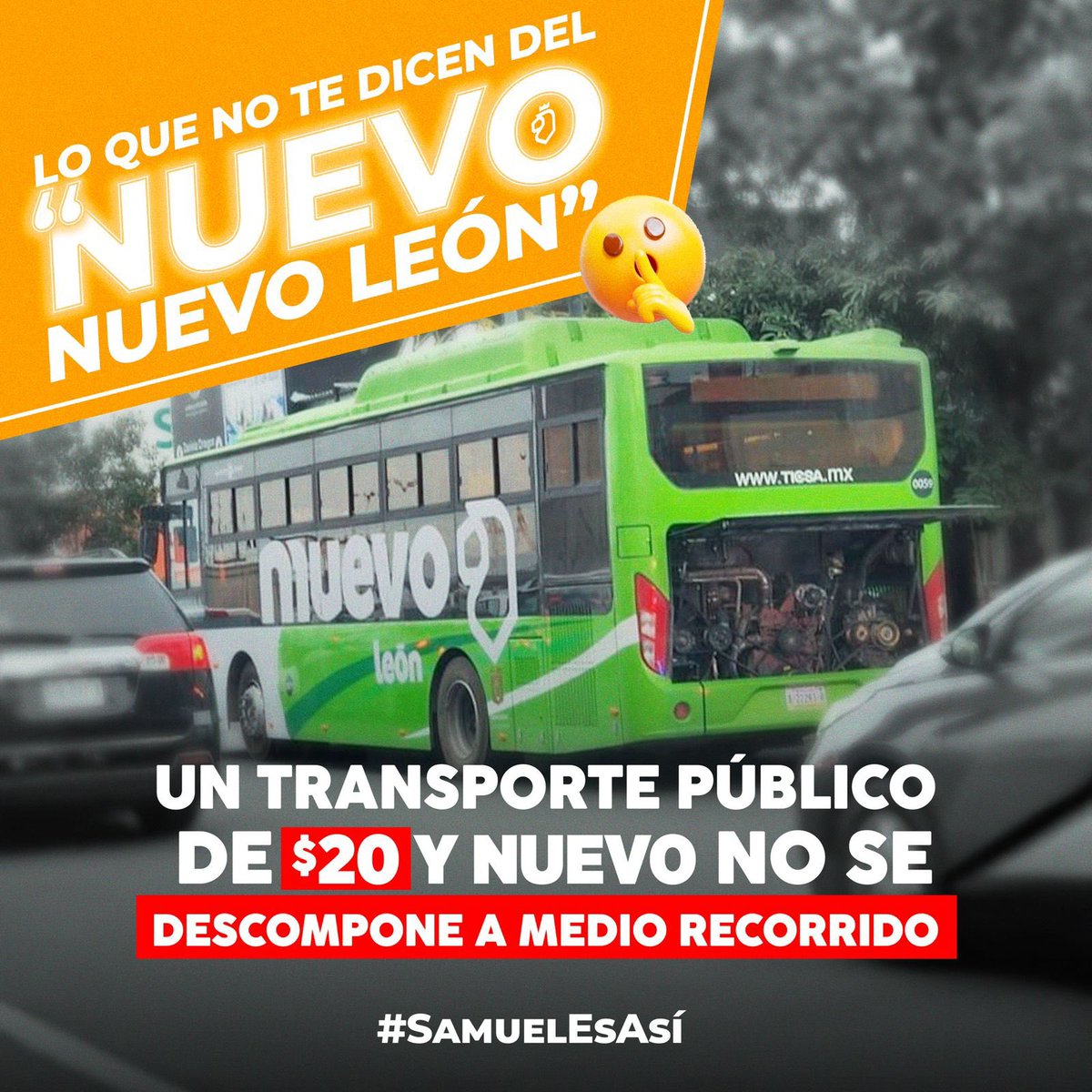 Exigimos al gobernador Samuel García dar reversa al tarifazo. ‼️

Urge priorizar inversiones y mejoras que garanticen un transporte público digno, accesible y eficiente para todos. 🙌📊