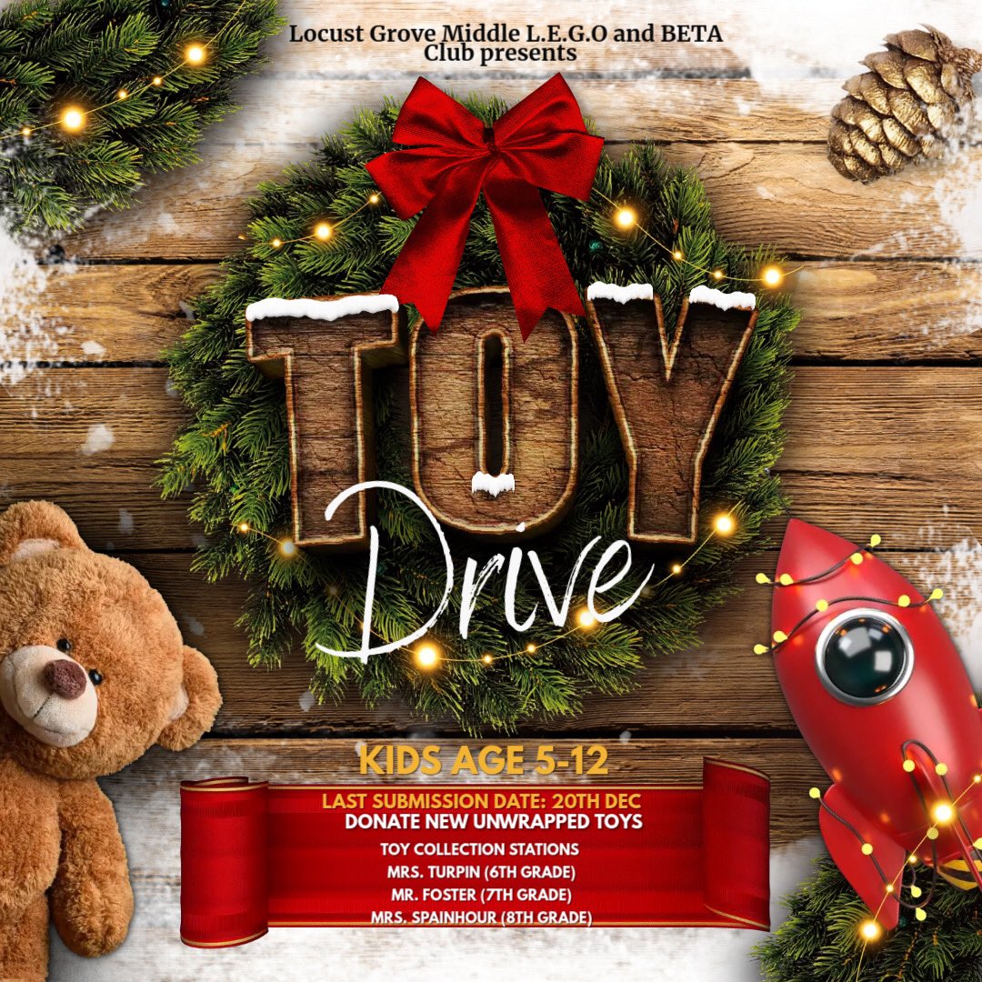 Big shout out to <a href="/HenryCoPolice/">Henry County Police</a> for their donation to our <a href="/LGMS_HCS/">Locust Grove Middle</a> L.E.G.O and Beta sponsored toy drive! Thank you for your service to our community! <a href="/AthleticsHenry/">Henry County Schools Athletics</a> <a href="/_AyannaKates/">Ayanna Kates</a>