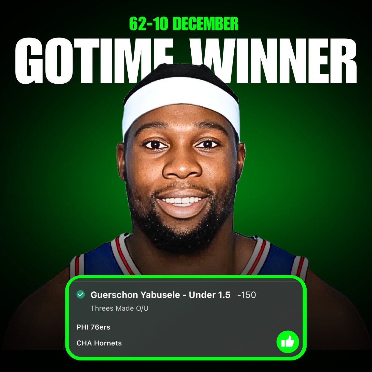 Yesterday's GoTime Winner🏆

62-10 in December

👉 Plays like this every day in the Whop