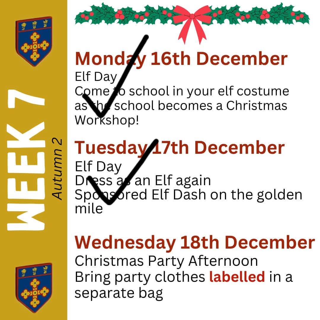 🎁👍 School uniform tomorrow with a labelled party clothes bag 🎁👍