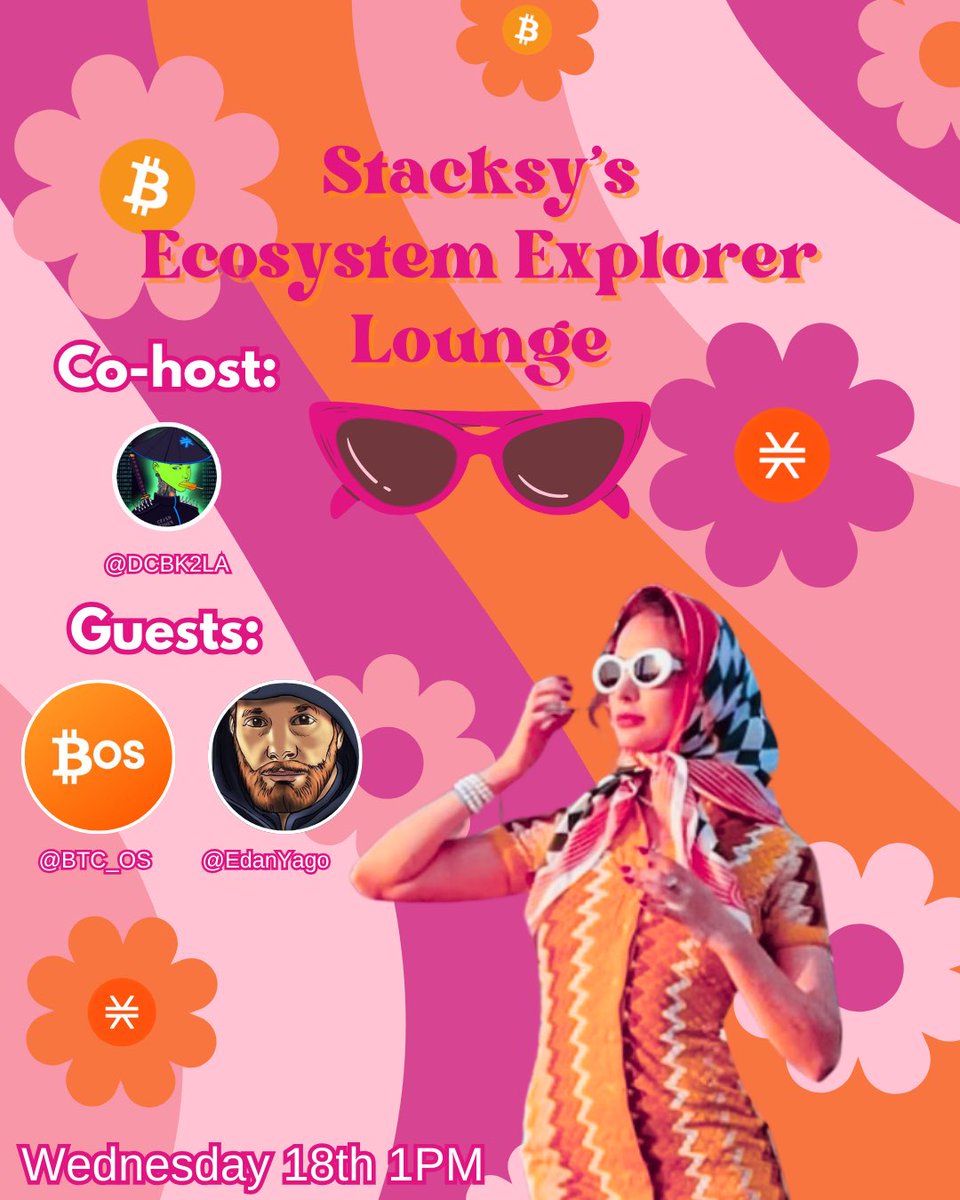 Stacksybtc's tweet photo. 🌸 Join Stacksy’s Ecosystem Explorer this Wednesday 🌸

We’re sitting down with @EdanYago from @BTC_OS to uncover how they’re supercharging #Bitcoin to make it more powerful and efficient.

We might even learn what ZK-Proof means. ☺️

📅 When: Wednesday 18th 
🔗 Don’t miss out: 
https://t.co/OqWR55Cns6

$BTC #BTCFI #DeFi #L2