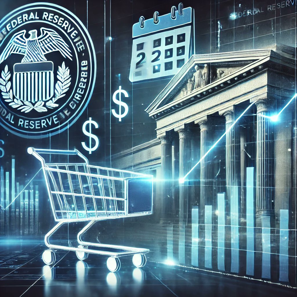 Benzinga's tweet photo. Wall Street stumbled Tuesday as November's red-hot retail sales (+0.7%) reignited fears that the Federal Reserve might pump the brakes on rate cuts in 2024. 🛍️💳

Consumers came out swinging this holiday season—big-ticket buys like cars (+6.5% YoY) and a spike in online shopping (+1.8%) fueled growth. But what’s great for spending is making investors sweat.

Major indices took a hit: 
📉 S&P 500: -0.7%
📉 Nasdaq 100: -0.8%
📉 Dow Jones: -0.7%

Meanwhile, chip stocks slumped under renewed geopolitical tensions as China expanded antitrust scrutiny on U.S. semiconductor giants like Nvidia.

With the Fed’s December meeting just a day away, the question looms: How many rate cuts will 2025 actually bring? Markets are recalibrating expectations.