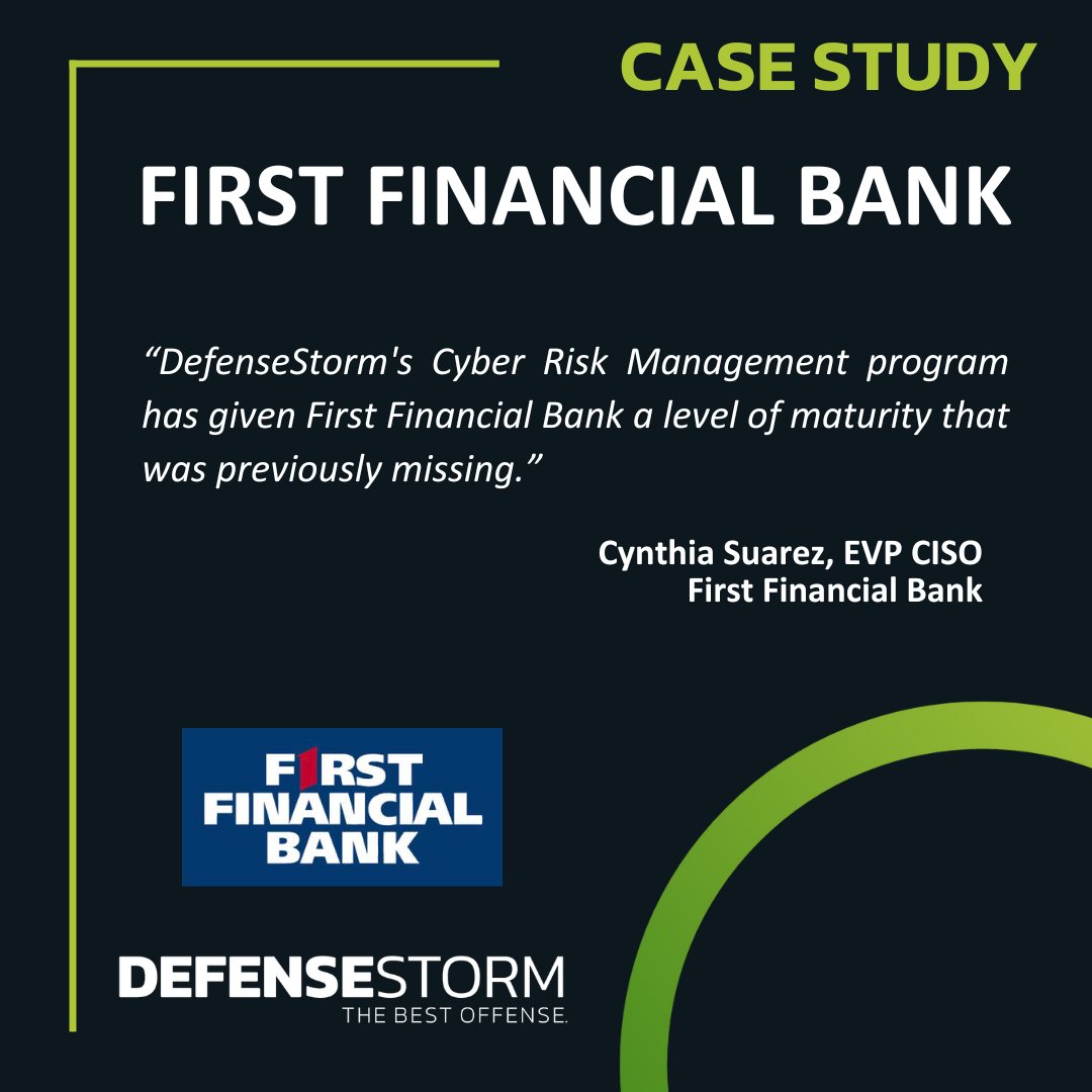 DefenseStorm's tweet image. Learn about how First Financial Bank transformed its cyber risk management program with DefenseStorm’s suite of products and services.

Read the case study:
www2.defensestorm.com/l/572073/2024-… 

#cybersecurity #cyberriskmanagement #financialservices #banks