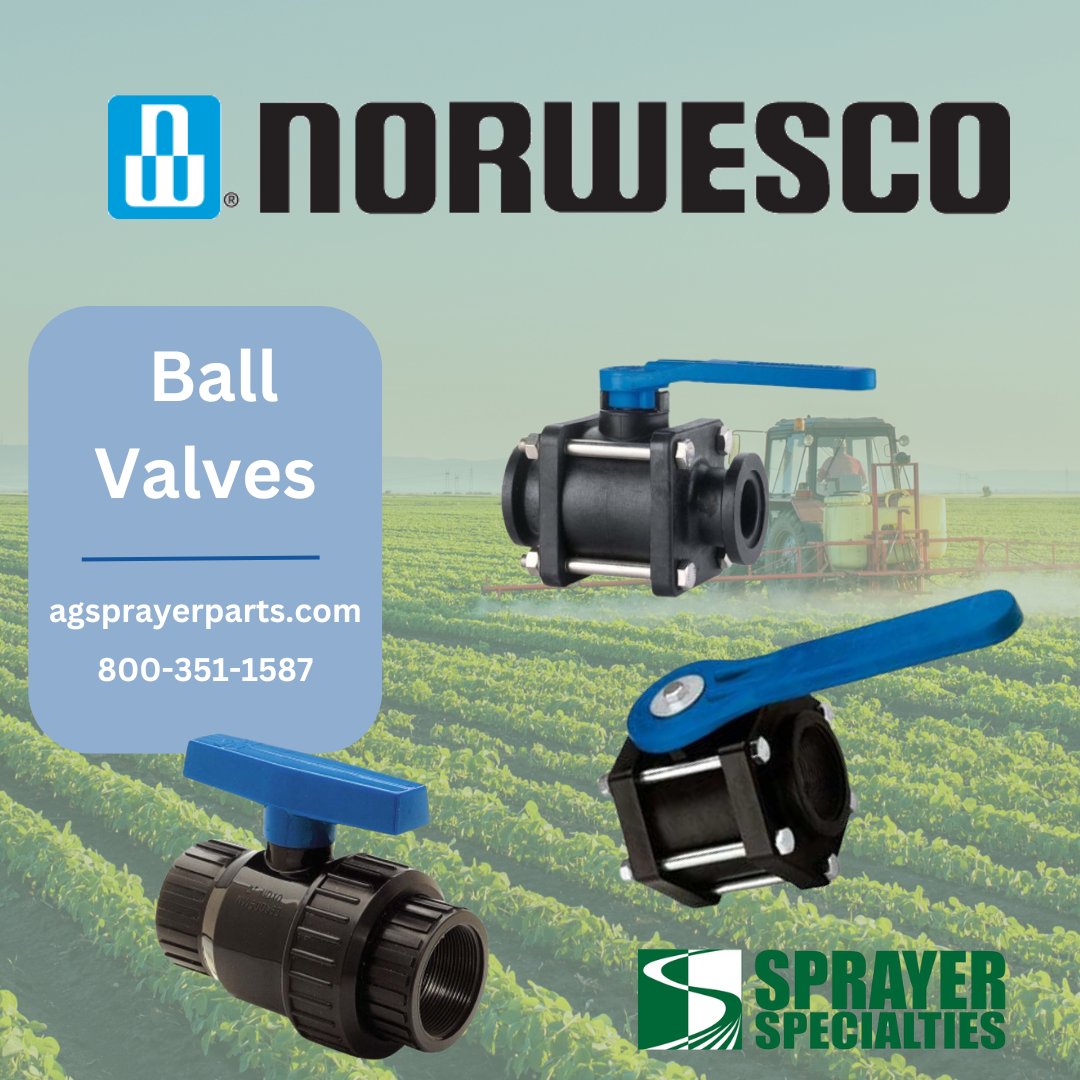Keep your sprayer running strong with Norwesco Ball Valves! Whatever your needs we’ve got the right fit for your system. Upgrade today and keep things flowing! Shop online or call to order.