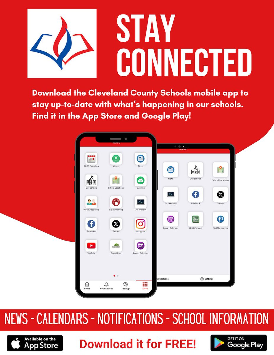 Big News!

We're thrilled to announce the launch of our brand-new mobile app!

This app is designed to improve communication with parents, students, staff, and our entire community.

Now, staying connected is easier than ever! The app is available for FREE download on both the