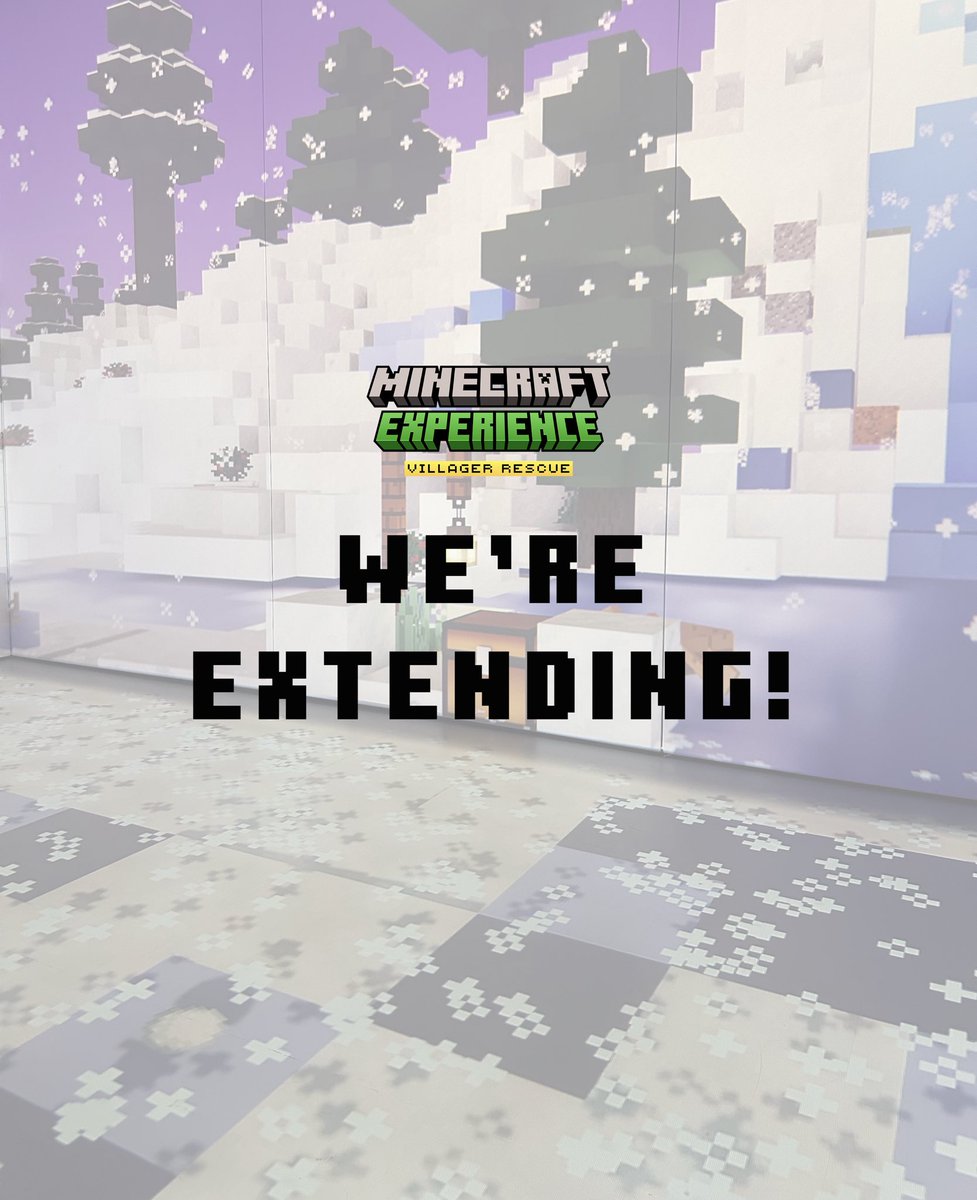 Surprise! Minecraft Experience will now be open until JANUARY 20, 2025! 🎇 Tickets are on sale be sure to use the link in our bio! 🎟️