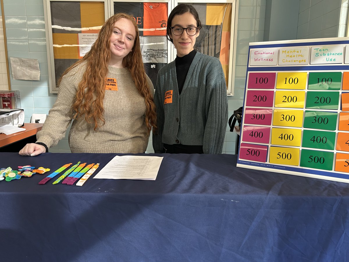 Shout to NJ4S for coming in and educating our 6th graders on drug and alcohol facts during lunch time!  It was also nice to see a Grice Alumni at the table!