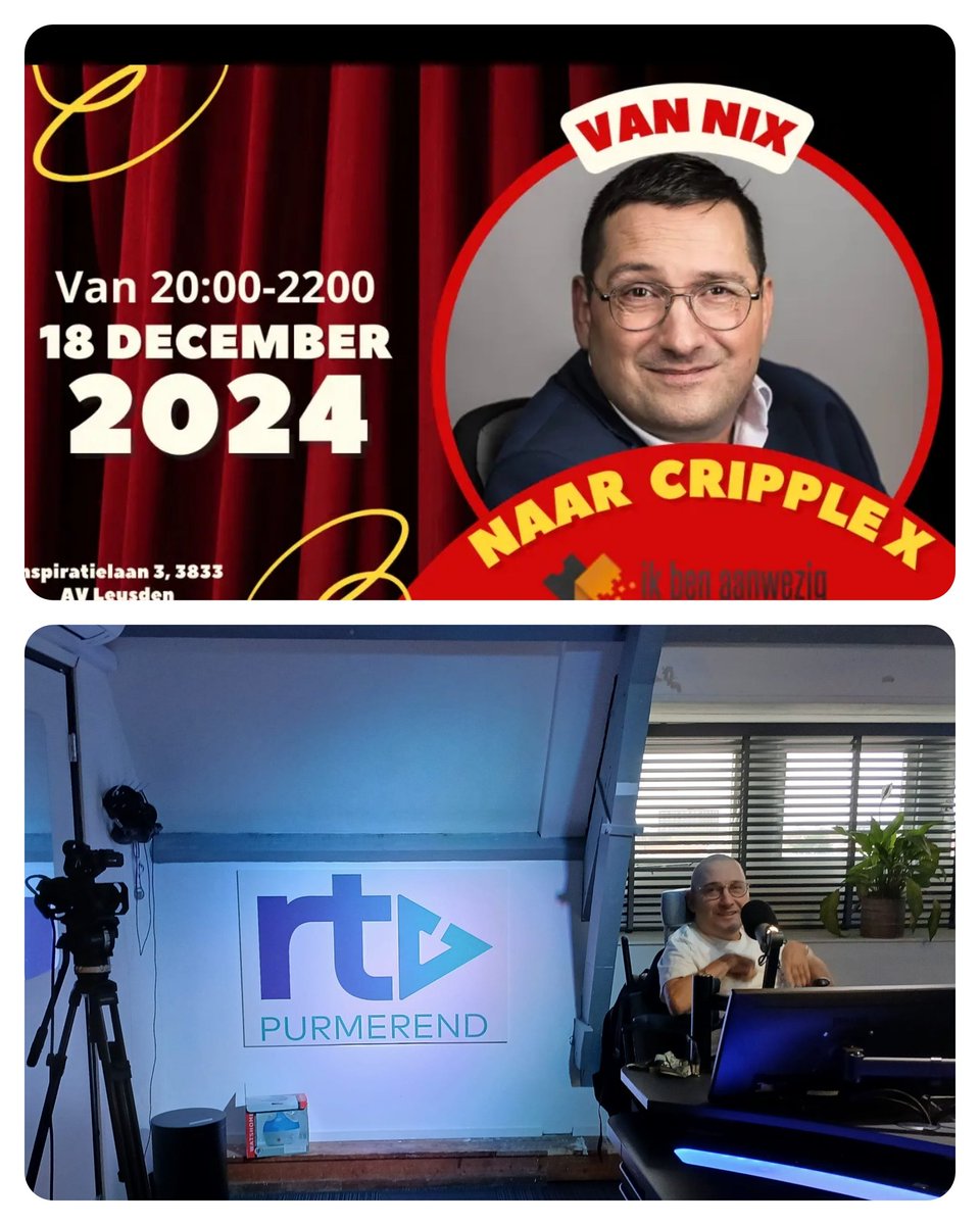 Ja wat ben ik ongelooflijk dankbaar en trots! Niet te geloven maar mijn allereerste One mens zo is morgen een feit! En of het nog niet genoeg is wordt daar door RTV Purmerend een registratie van gemaakt! Ik ben ongelooflijk dankbaar voor deze enorme mooie kans! Er zijn nog steeds