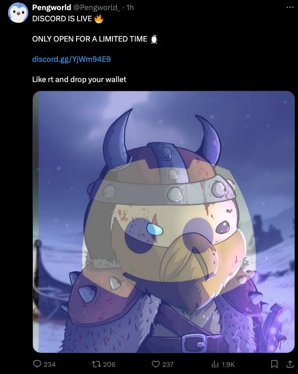 Ae join sớm kiếm wl mint NFT

1 dự án NFT mới trên Abstract - Pengworld

👉🏻Link Joint Discord :discord.gg/h3nKtCqz