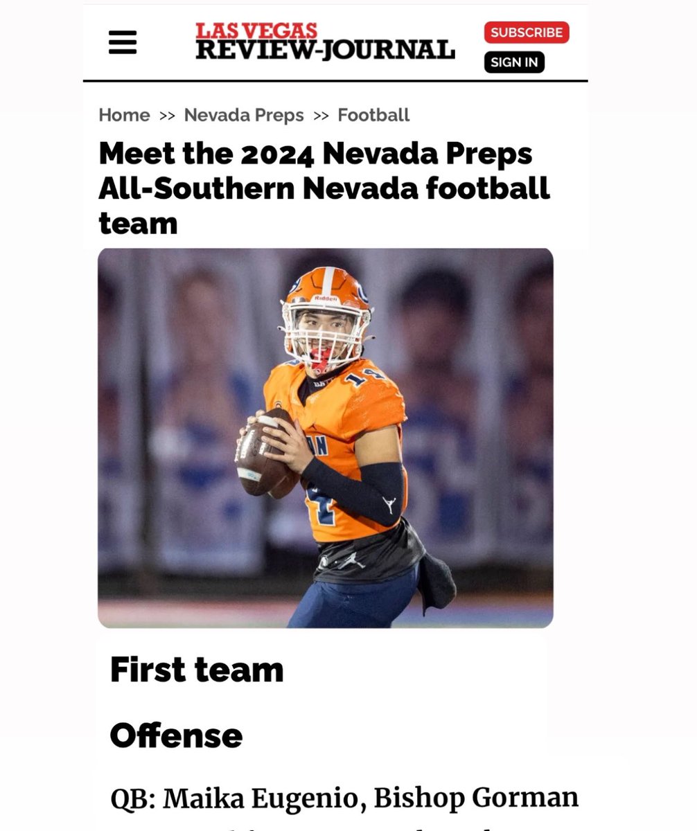 I’m grateful and honored to be selected for the 1st team alongside many talented players. Congrats to everyone!🫡 🤙🏼
<a href="/BishopGormanFB/">Gaels Football</a> @BGOLcoach <a href="/coach_kaps/">Chad Kapanui</a> <a href="/CoachDanny10/">Danny Hernandez</a> <a href="/lesfifita/">lesfifita</a> <a href="/Coach_Fifita94/">Coach_Fifita</a> <a href="/LoProspects/">LO-PROSPECTS</a> <a href="/BlairAngulo/">Blair Angulo</a> <a href="/GregBiggins/">Greg Biggins</a> <a href="/BrandonHuffman/">Brandon Huffman</a>