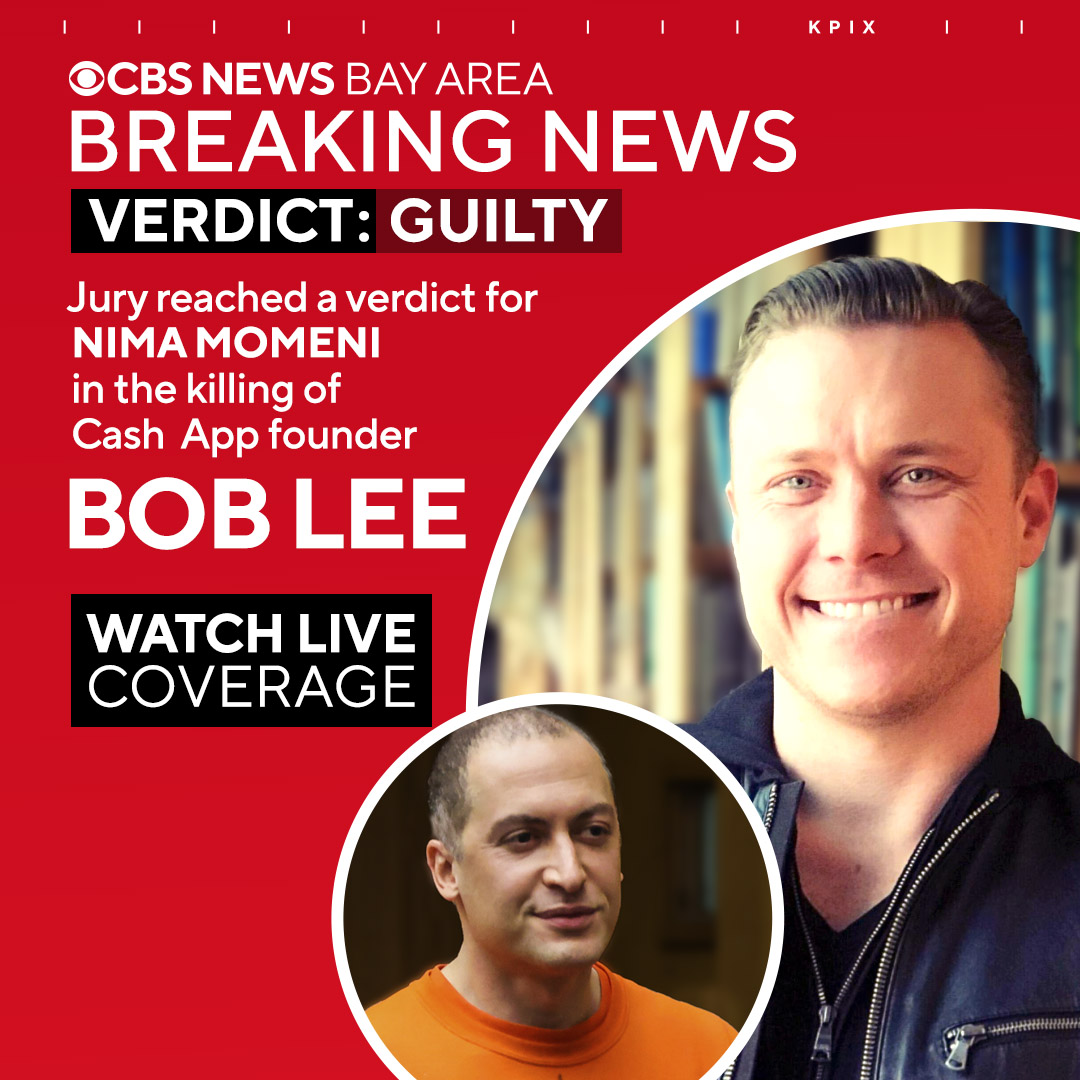 GUILTY VERDICT
Nima Momeni has been found guilty of second degree murder in the fatal stabbing of Cash App founder Bob Lee, a verdict reached by a San Francisco jury after seven days of deliberations.

Live coverage: cbsloc.al/3VIbNFU