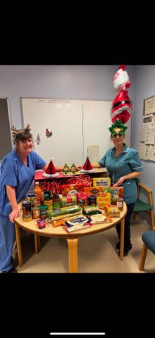 The staff <a href="/WharfedaleOPD/">Wharfedale Outpatients</a> <a href="/LeedsHospitals/">Leeds Teaching Hospitals</a> would like to support <a href="/OtleyFoodBank/">Otley Food Bank</a>  with a donation for local people and families in need. Thank you to the staff for supporting this project. Wishing everyone a very Merry Christmas. 🎄🎅🏻🤶🏻