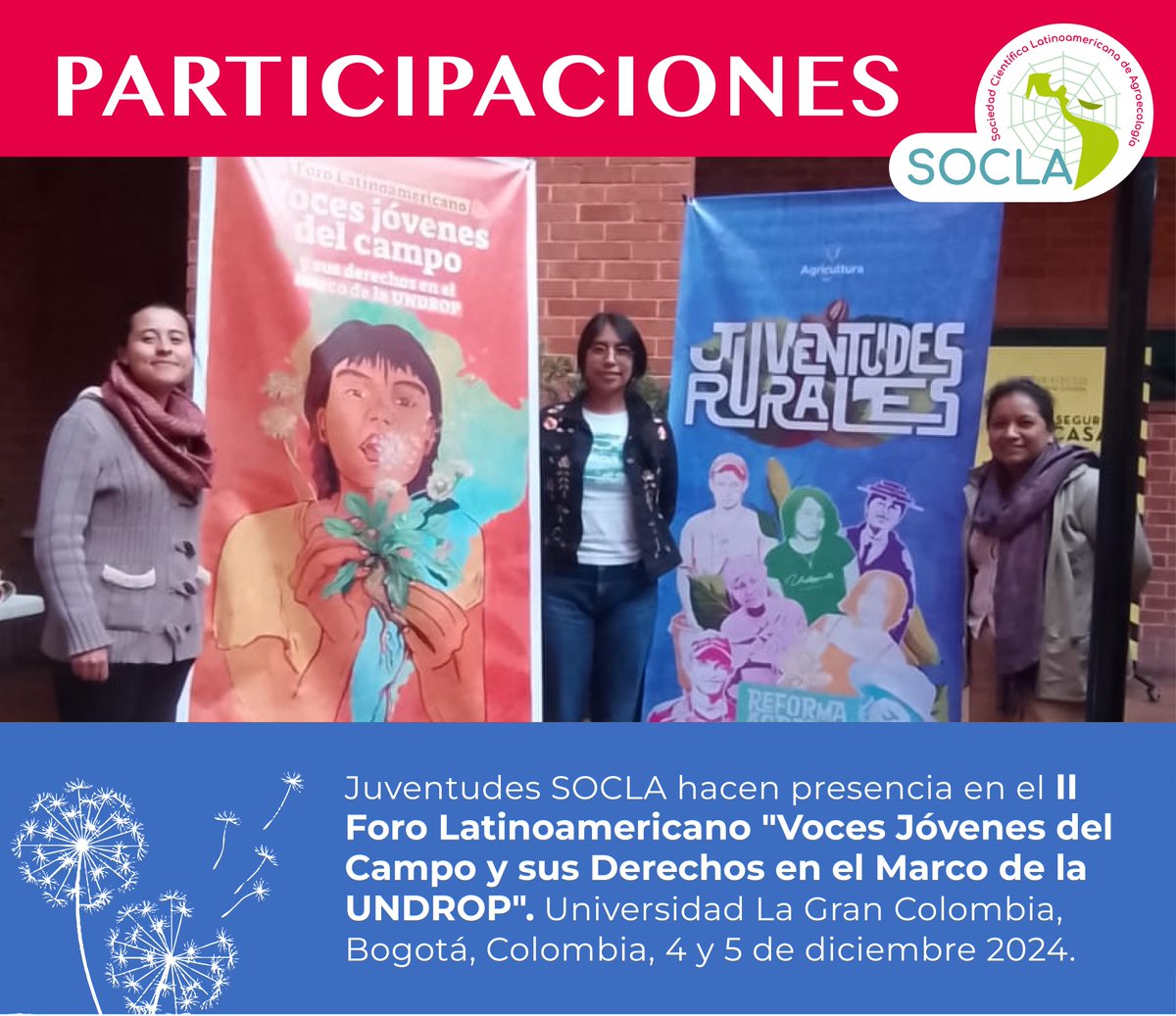 𝗦𝗢𝗖𝗟𝗔 🇨🇴Colombia: 🐝 Laura Catalina Leguizamón Villalba, Julieth Johana Cuastumal Fuelantala y Elsa María Guetocue López, en representación de Juventudes de <a href="/soclaglobal/">SOCLA</a> nos encontramos en este foro con juventudes 

¡Agradecemos por la invitación!