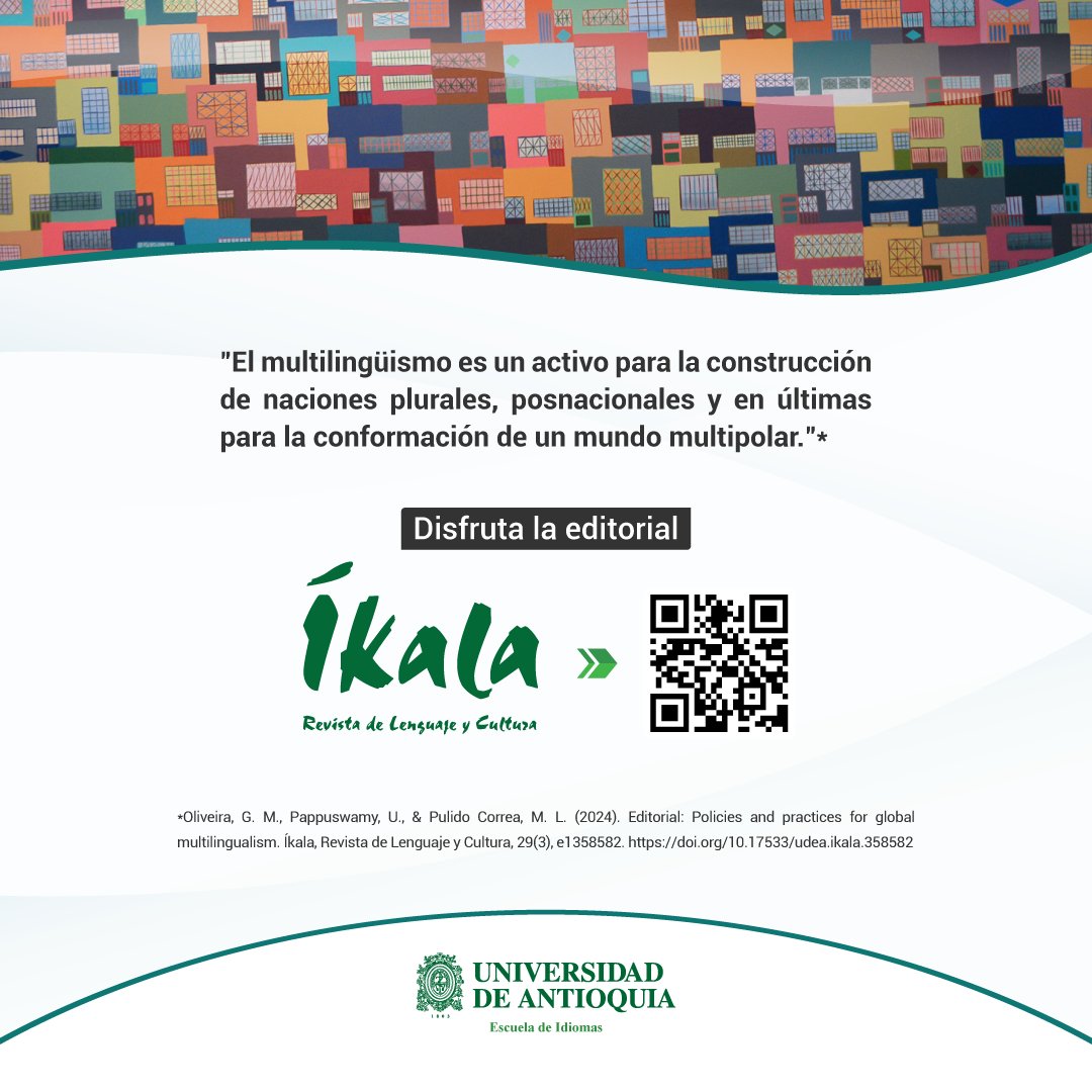 Íkala, Revista de Lenguaje y Cultura está en línea.

¡Disfrútala! revistas.udea.edu.co/index.php/ikal…

#YoSoyUdeA #EscuelaDeIdiomas #Íkala