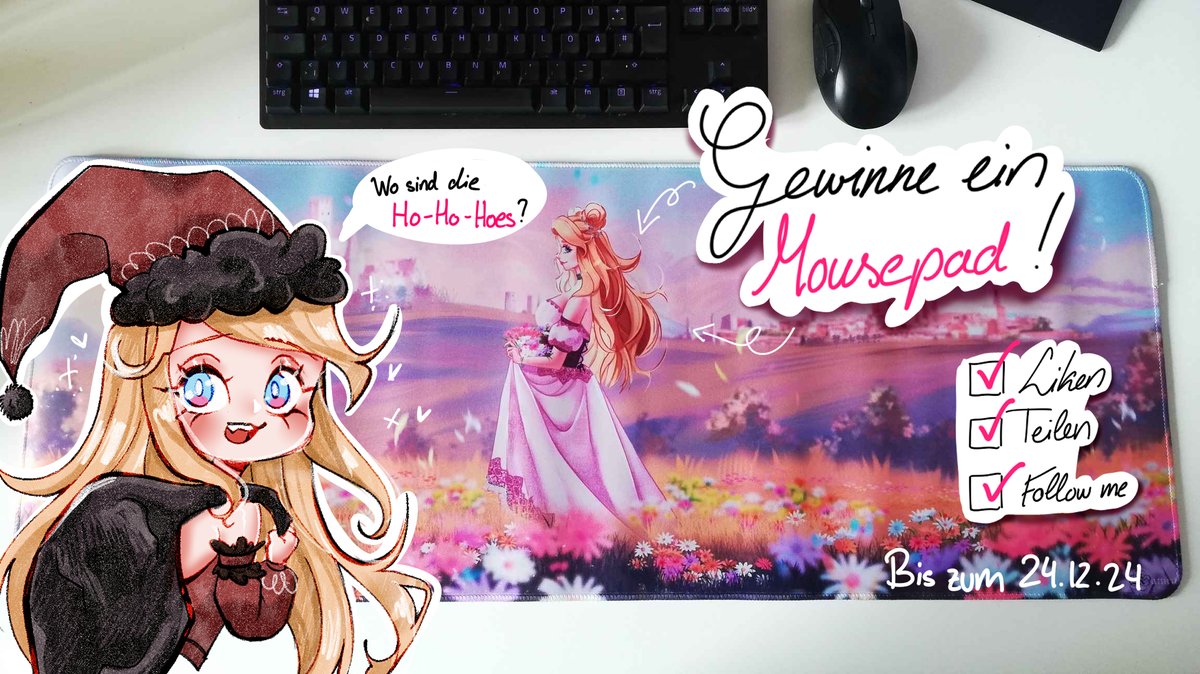 KazuraArts's tweet photo. 🎅Weihnachtsgewinnspiel🎅
Ho-ho-ho ihr Hoes! Zu Weihnachten verschenke ich ein Mousepad! 
Was musst du tun?
1. Den Post Liken
2. Den Post Reposten
3. Ein Follower von mir sein!
Optional könnt ihr gerne auf meinen Schoß und erzählen, wie Brav ihr dieses Jahr wart 
.
Bis wann:24.12 https://t.co/1PQN23K4DC
