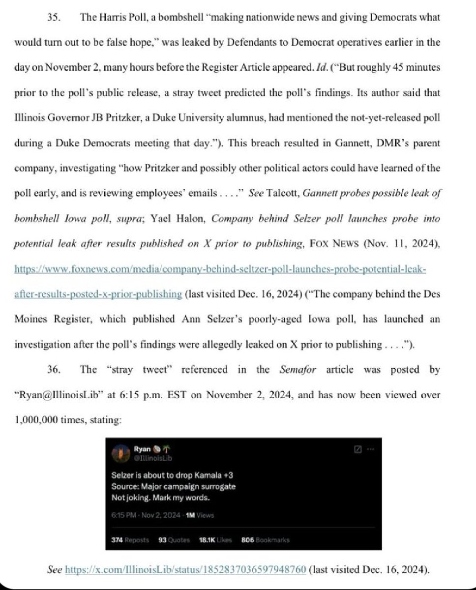 X_NEWS_SPORTS's tweet photo. #DonaldTrump is suing the #DESMOINESREGISTER and #ANNSELZER for the PHONY #IOWA poll that was blatant Election Interference!
Hes got the RECEIPTS!!🍿 🍿 🍿 🍿 https://t.co/J80RJV42LO