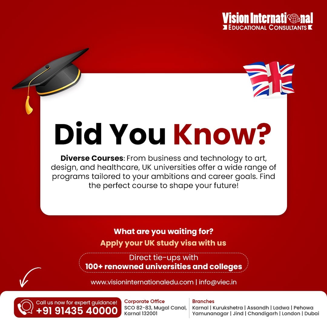 vieckarnal's tweet photo. Did you know this? Get to know some interesting facts with Vision International Educational Consultants.
Study in UK and enroll yourself for upcoming intake today!
Call: 9143540000
#UKStudyVisa #StudyinUK #UKStudyAbroad #StudyinUK2025 #UKStudyVisaConsultants #StudyVisaExperts https://t.co/xKRCSLB9YT