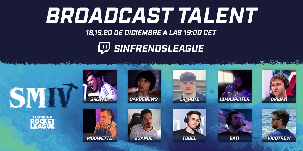 𝗕𝗥𝗢𝗔𝗗𝗖𝗔𝗦𝗧 𝗧𝗔𝗟𝗘𝗡𝗧 - 𝗦𝗔𝗟𝗧 𝗠𝗜𝗡𝗘 𝟰 𝗘𝗨𝗥𝗢𝗣𝗔🇪🇸

Aquí tenemos la voces que nos acompañarán durante las finales del mayor torneo de 1vs1 de 2024 

#SMIV🧂⚒️
🗓️18, 19 y 20 Diciembre
🕔19:00 CET
📺Twitch - Sinfrenosleague