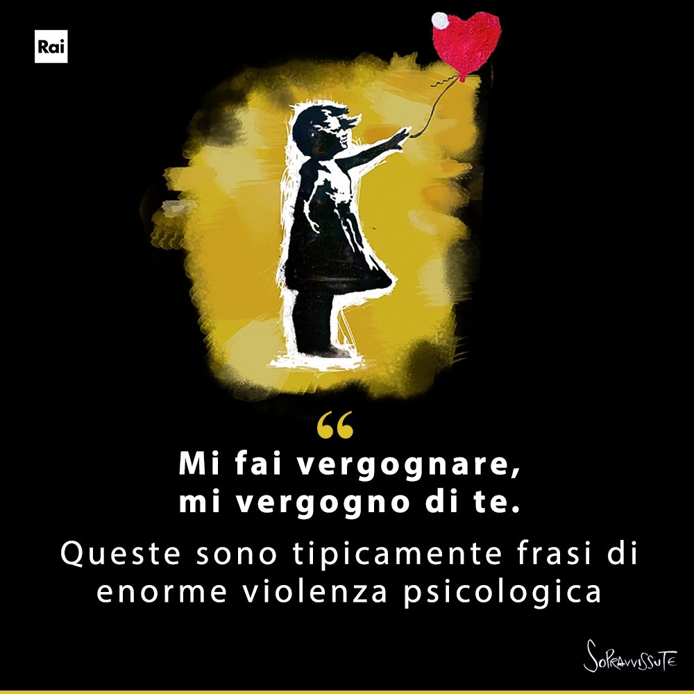La violenza psicologica è subdola e mascherata.
Segui #Sopravvissute con <a href="/MatildeDErrico/">Matilde D'Errico</a>