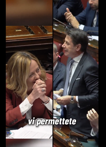 Una presidente del consiglio che ride sguaiata
 mentre parlano le opposizioni non merita 
nessuna considerazione!
è una cafona <a href="/GiorgiaMeloni/">Giorgia Meloni</a>