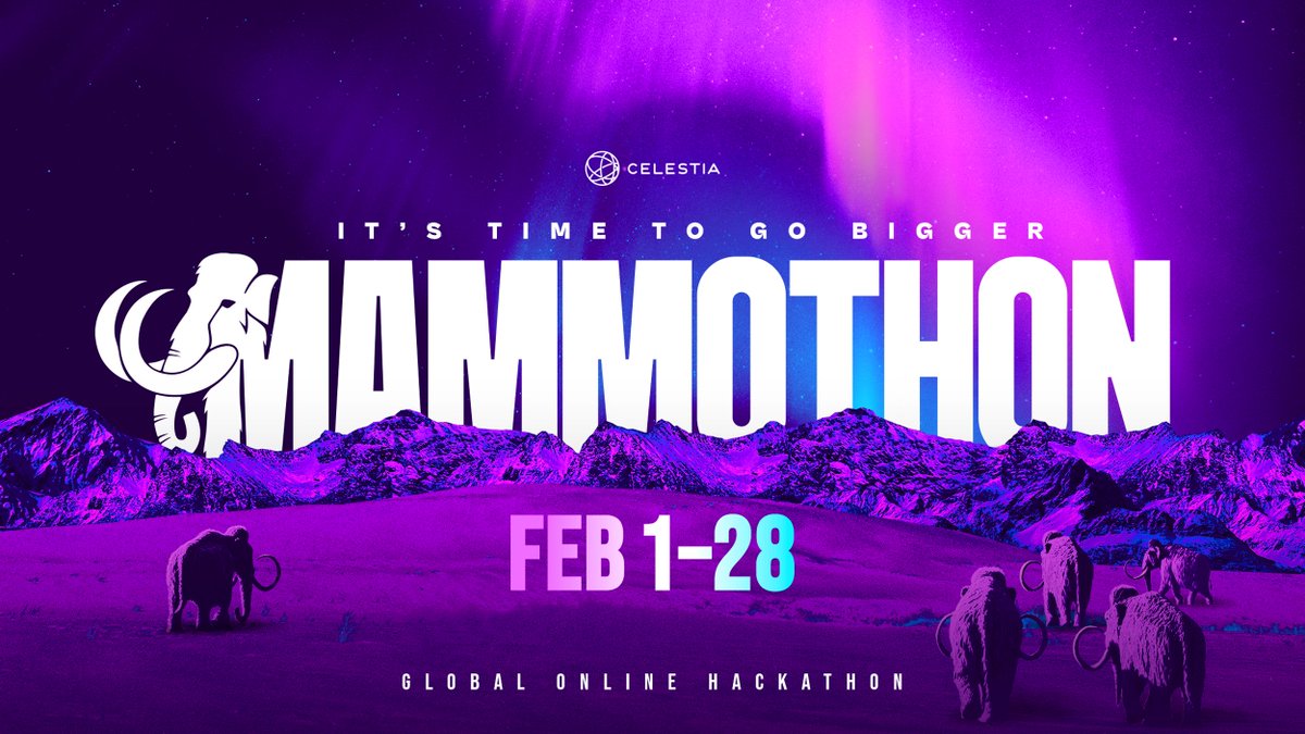 🦣 Introducing Mammothon, a global hackathon by Encode and <a href="/celestia/">Celestia</a>!

Build unstoppable apps on modular infrastructure and compete for $250k in prizes.

Register: encode.club/mammothon/?utm…