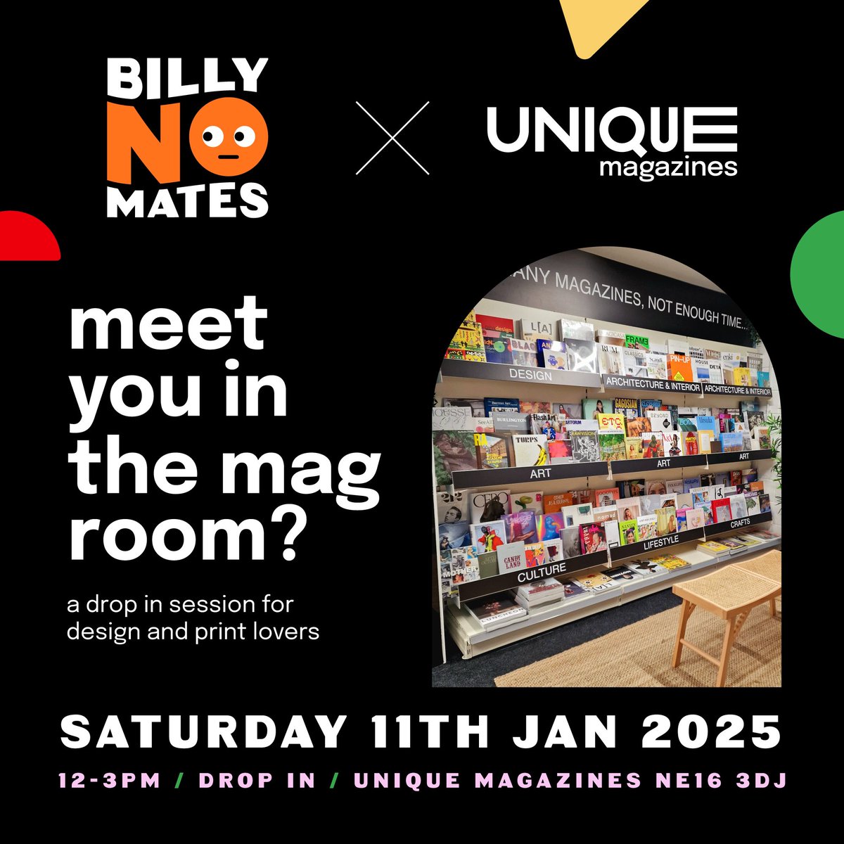 New date 👀 Our only NY resolution here is to make more time for stuff we enjoy - like sniffing print and drooling over design. Join us on Sat Jan 11th for a visit to the coolest independent magazine store in the North.

Free tickets: eventbrite.co.uk/e/meet-you-in-…