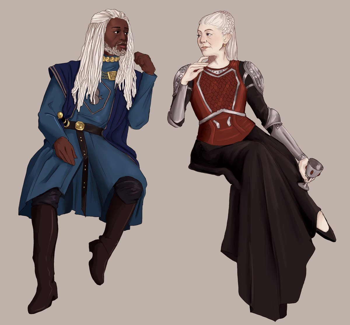 Corlys and Rhaenys designs for my #HouseOfTheDragon keychains. Cregan and Gwayne coming next!