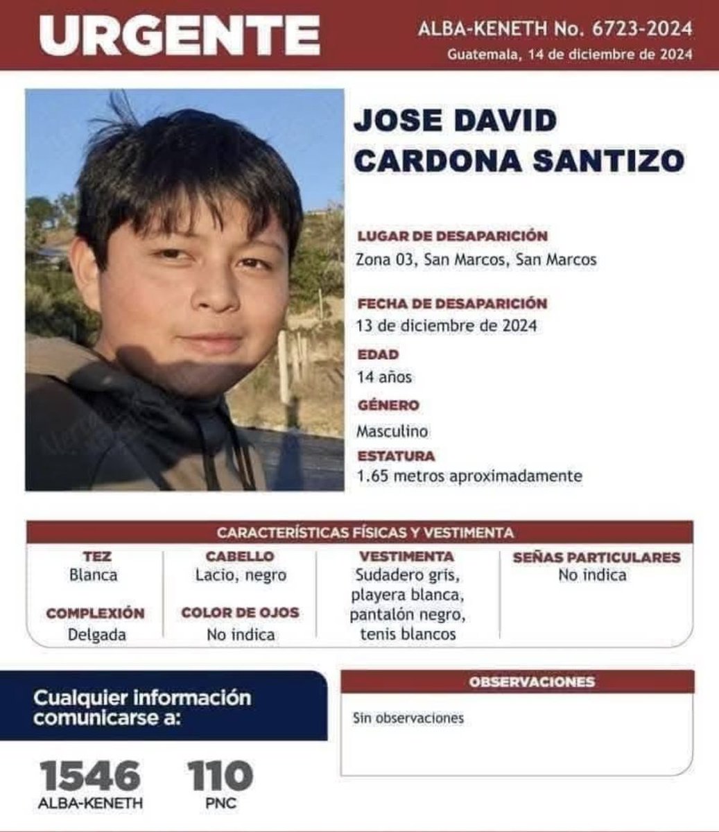 HaniaSieraDavid's tweet photo. Siete niños desaparecidos en San Marcos, varios más en otros departamentos en una sola semana . La situación es alarmante! https://t.co/PD6QXb4Ay2