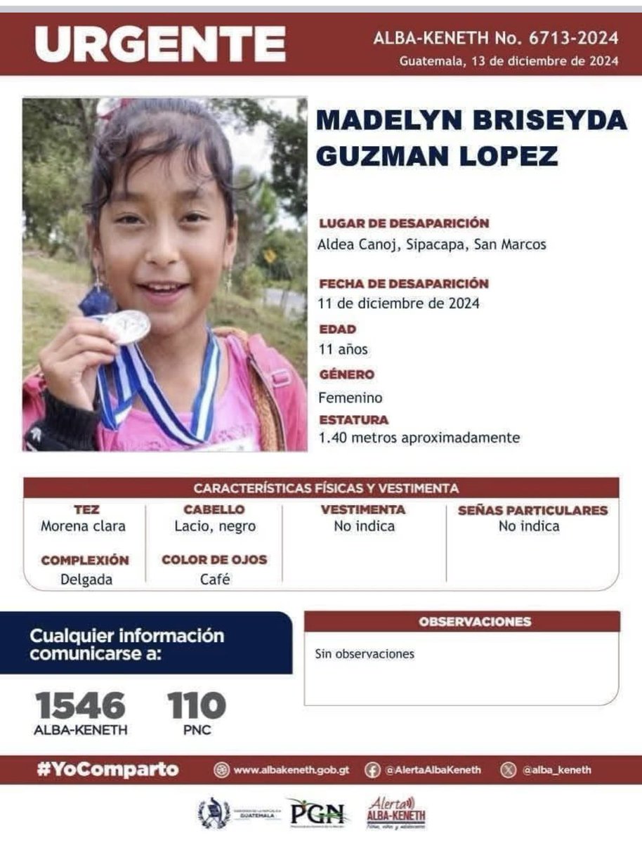 HaniaSieraDavid's tweet photo. Siete niños desaparecidos en San Marcos, varios más en otros departamentos en una sola semana . La situación es alarmante! https://t.co/PD6QXb4Ay2