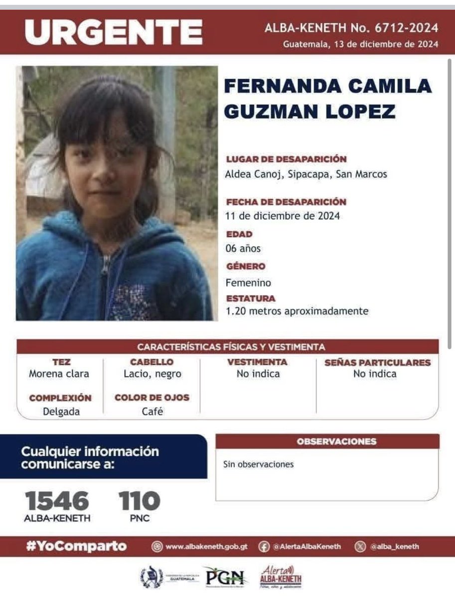 HaniaSieraDavid's tweet photo. Siete niños desaparecidos en San Marcos, varios más en otros departamentos en una sola semana . La situación es alarmante! https://t.co/PD6QXb4Ay2