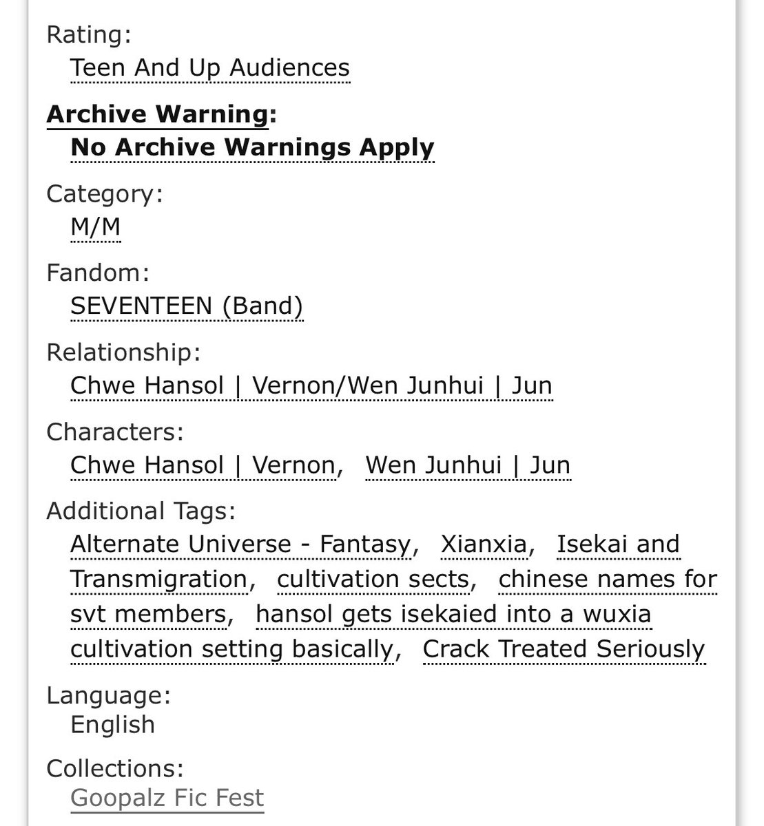 seven stars that pass by hurriedly

-jun/vernon
-cultivation/wuxia setting
-isekai/transmigration
-written for <a href="/98zrarepair/">goopalz rarepair fest</a> 
-2k, 1/? ongoing

archiveofourown.org/works/61157173…