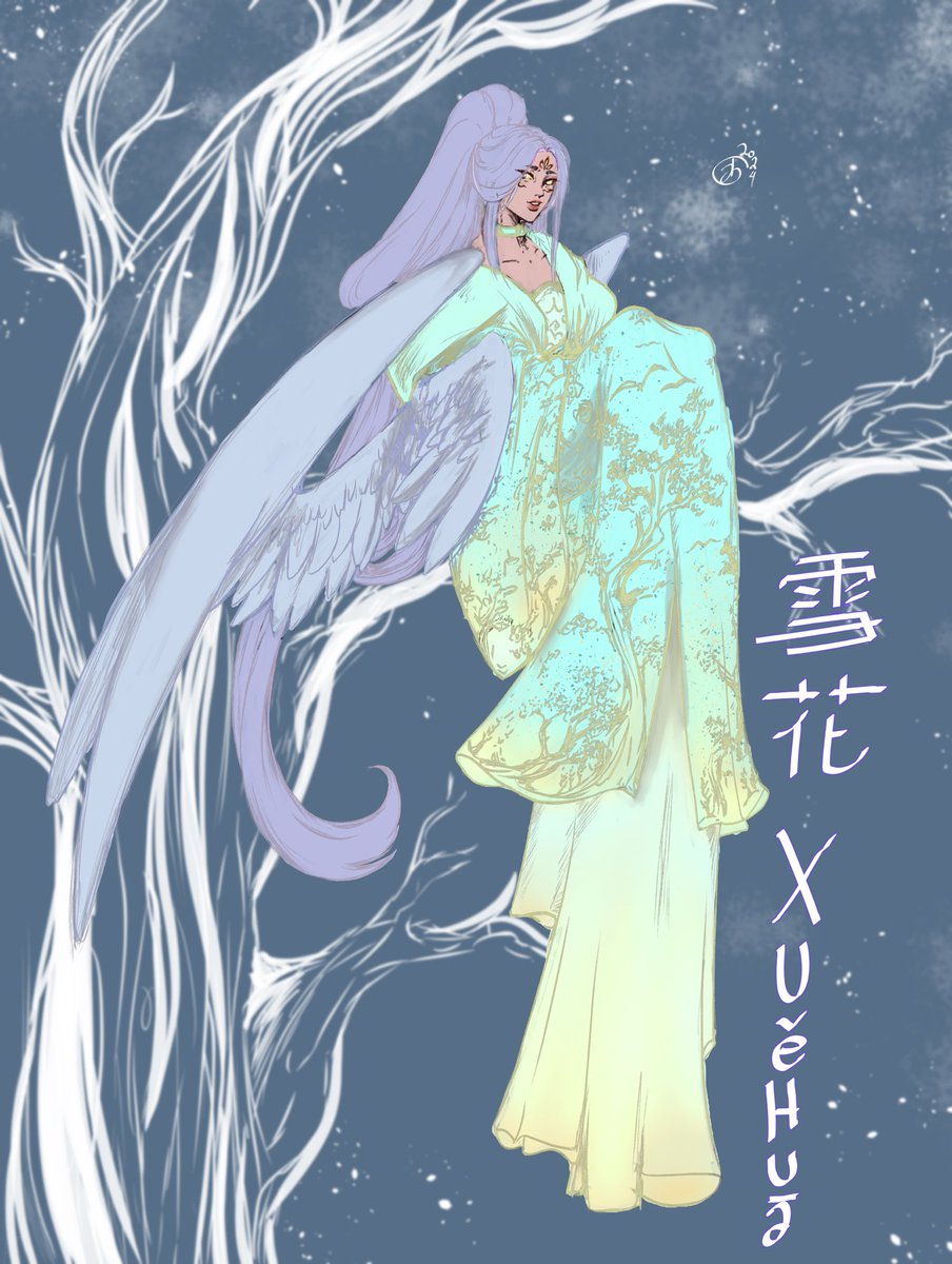 logicalpine199's tweet image. XuēHuâ sketch from before finished. 

#Artcommunity #art #digitalart #dnd