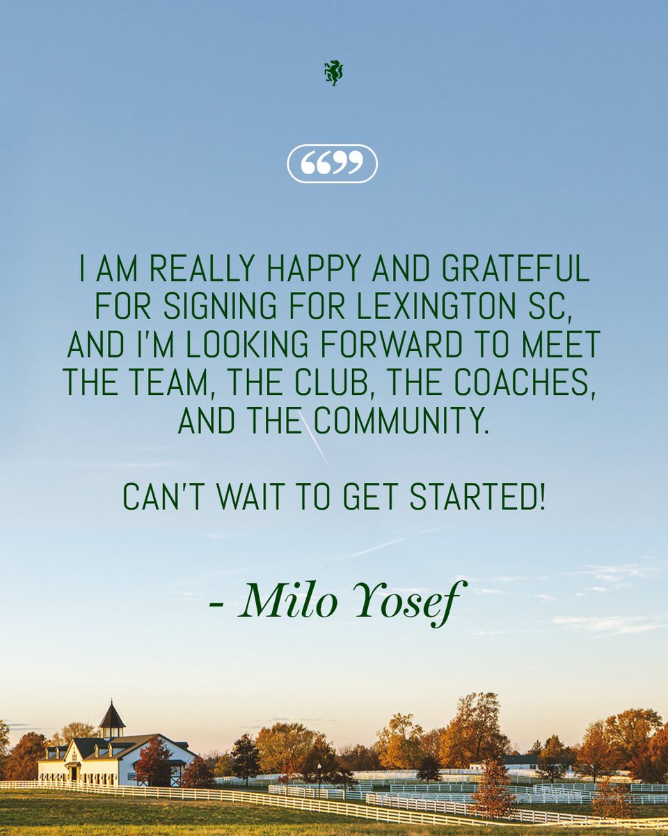 𝐁𝐎𝐋𝐒𝐓𝐄𝐑𝐈𝐍𝐆 𝐎𝐔𝐑 𝐀𝐓𝐓𝐀𝐂𝐊 💥

We are pleased to introduce Milo Yosef as the latest addition to our 2025 <a href="/USLChampionship/">USL Championship</a> squad! ✍️

Willkommen, Milo! 🇩🇪💚🐎

📰 Read More: bit.ly/4iDCtkZ

*Pending league &amp; federation approval*

#LexGo #USLChampionship