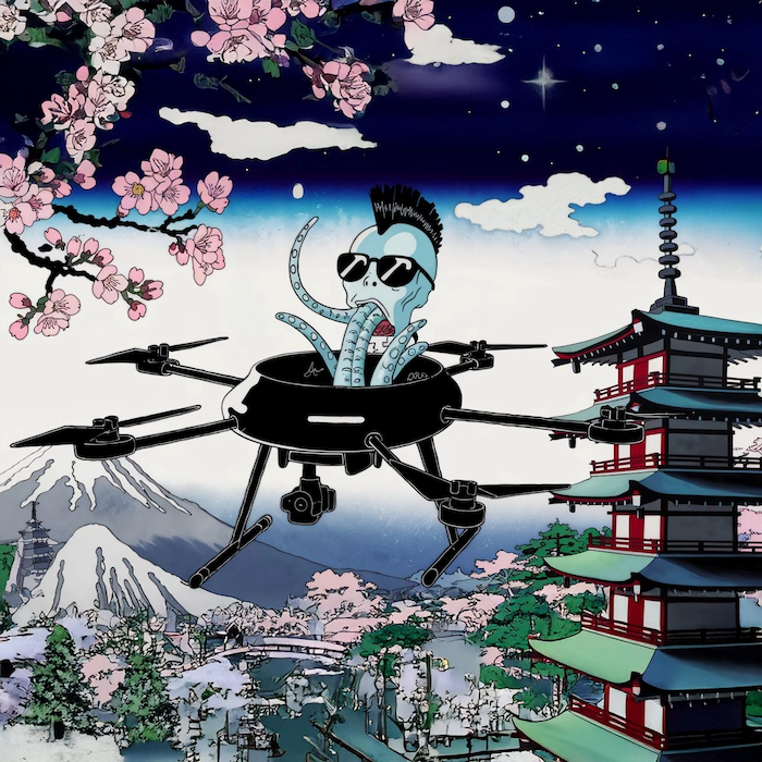 _dronecore's tweet image. maybe the universe just got curious, and these cosmic dudes decided to swing by, like, no big deal.