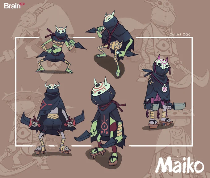 Among the different clans in Maiko, one particularly worships the empress. Beneath their frog-like appearance, these cultists remain deadly. Here's the melee  not very resilient, but ready to stab you at the slightest encounter.  
