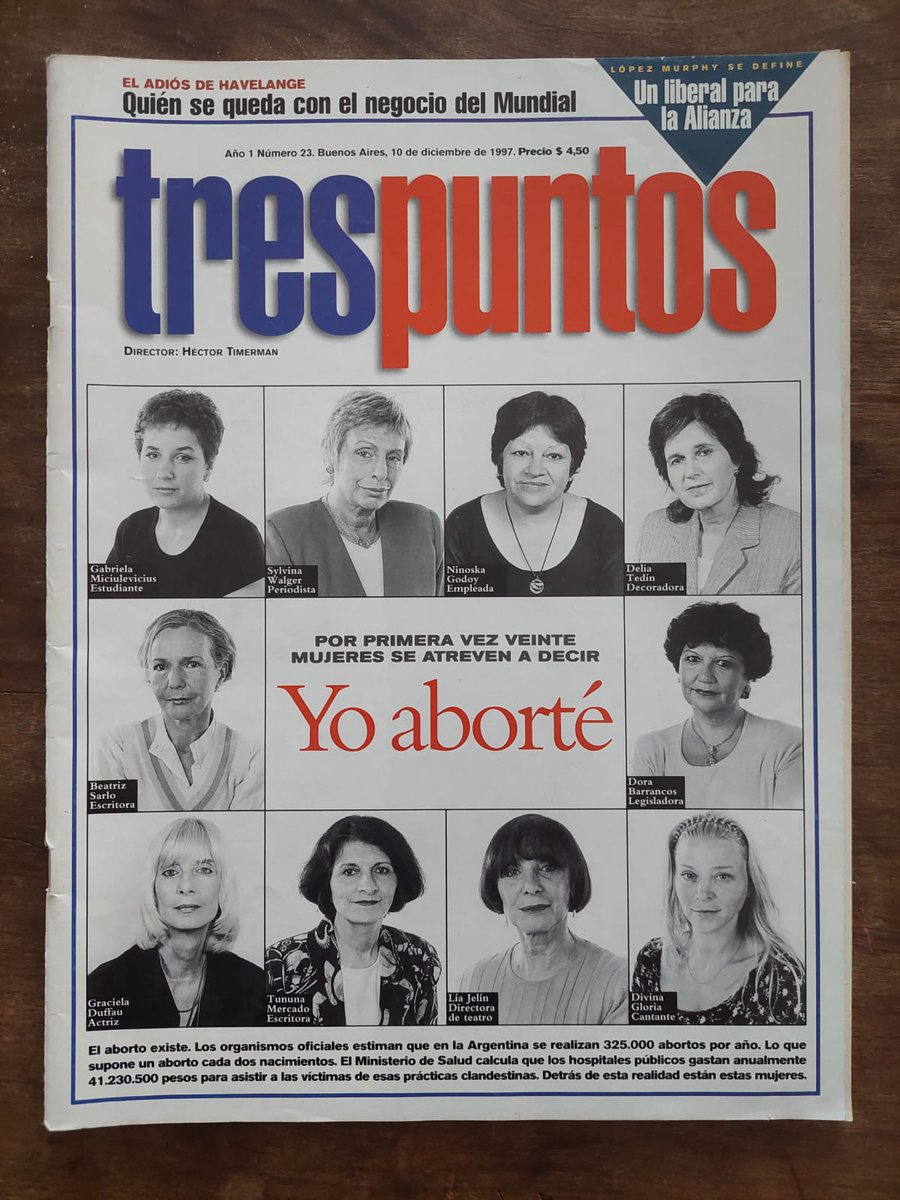 lorusso10's tweet photo. Año 1997, 10 mujeres se animaron a confesar que habían abortado. Beatriz Sarlo entre ellas. Gracias @muclaudia por el recuerdo. https://t.co/qaDgCUIPpQ