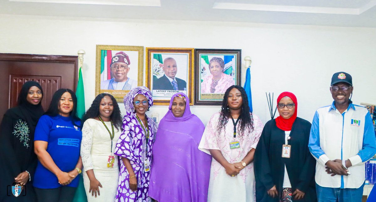 naptipnigeria's tweet photo. DG NAPTIP, Binta Adamu Bello, OON, met with the IRC team led by Zainab Oluwabukola Atta to strengthen collaboration. IRC highlighted its focus on safety, protection, and empowerment for women, girls, and children. https://t.co/IBfRvlDLZ4