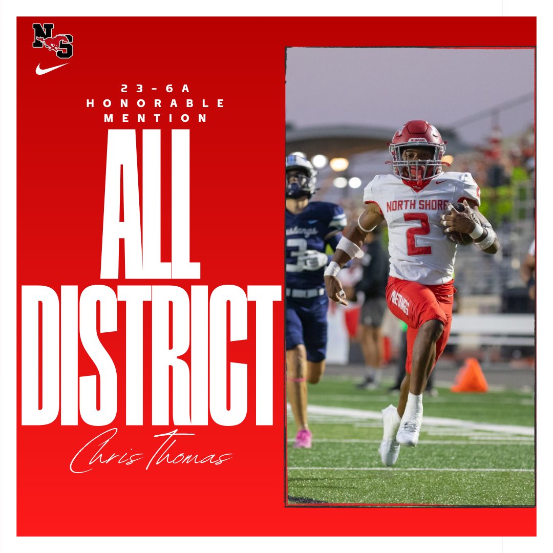 NSNationFB's tweet photo. Congrats to Chris Thomas (RB) on earning All District Honorable Mention in District 23-6A
#EASTSIDE https://t.co/bcEyce6s5B