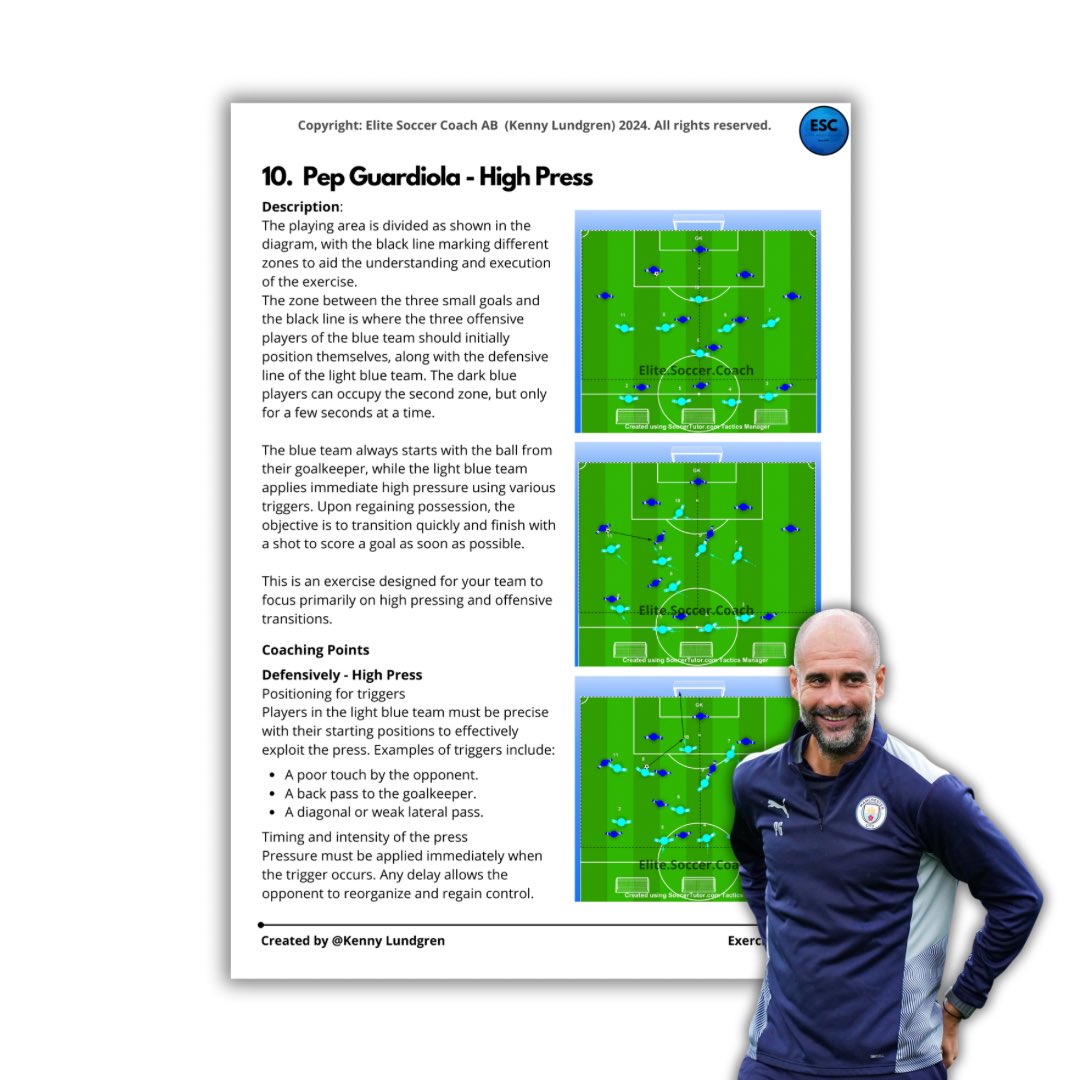 EliteCoach_'s tweet photo. Pep Guardiola - High press drill.

This is an example from our new ebook. Download your guide here:
https://t.co/dkbDfULuAX

#footballcoach 
#footballdrill
#footballtactic
#footballcoaches https://t.co/v5StzpuWkO