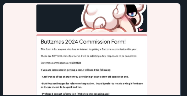 Buttzmas Com Google Doc for those Interested.  

forms.gle/1BB4LGZ2eN7p6Q…