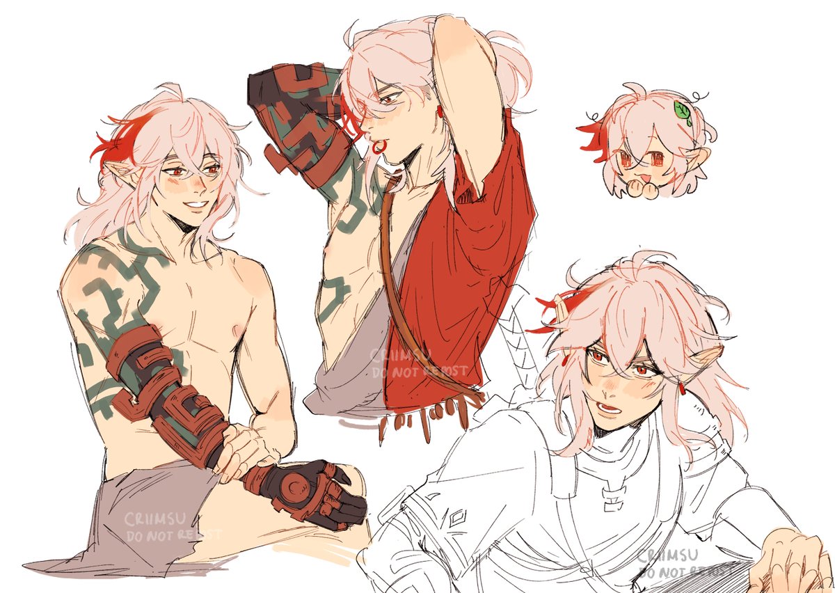 criimsu's tweet image. more #kazuha totk au sketches 🍁🍃