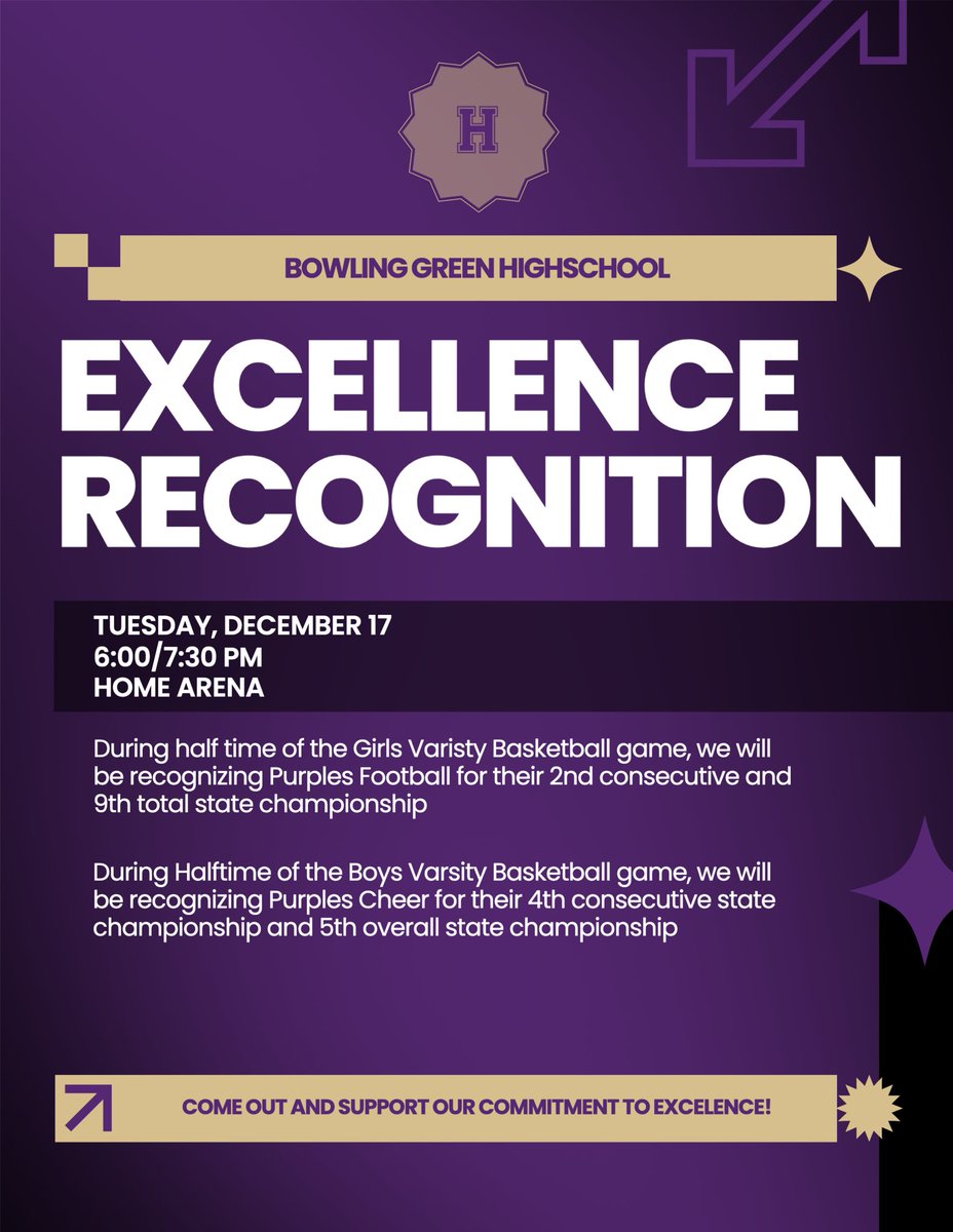 BGHSPurplesNews's tweet image. Come out tonight for the girl-boy doubleheader against Christian County! The girls start at 6:00 and we will recognize @PurplesFootball and @BGHS_Cheer at halftime of the games. Go Purples!