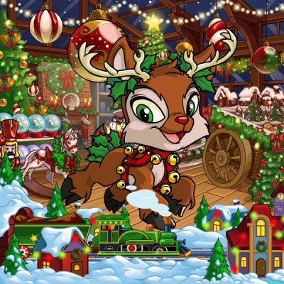 DianthusACNH's tweet photo. Oh the artists on @Neopets are EATINGGG with these Festive pet styles. Obsessed with the dynamic poses #petstyles #neopets https://t.co/nhVboqyMbB